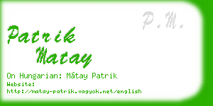 patrik matay business card